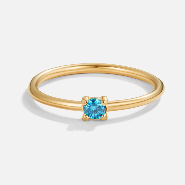 Zachte gouden ring met geboortesteen