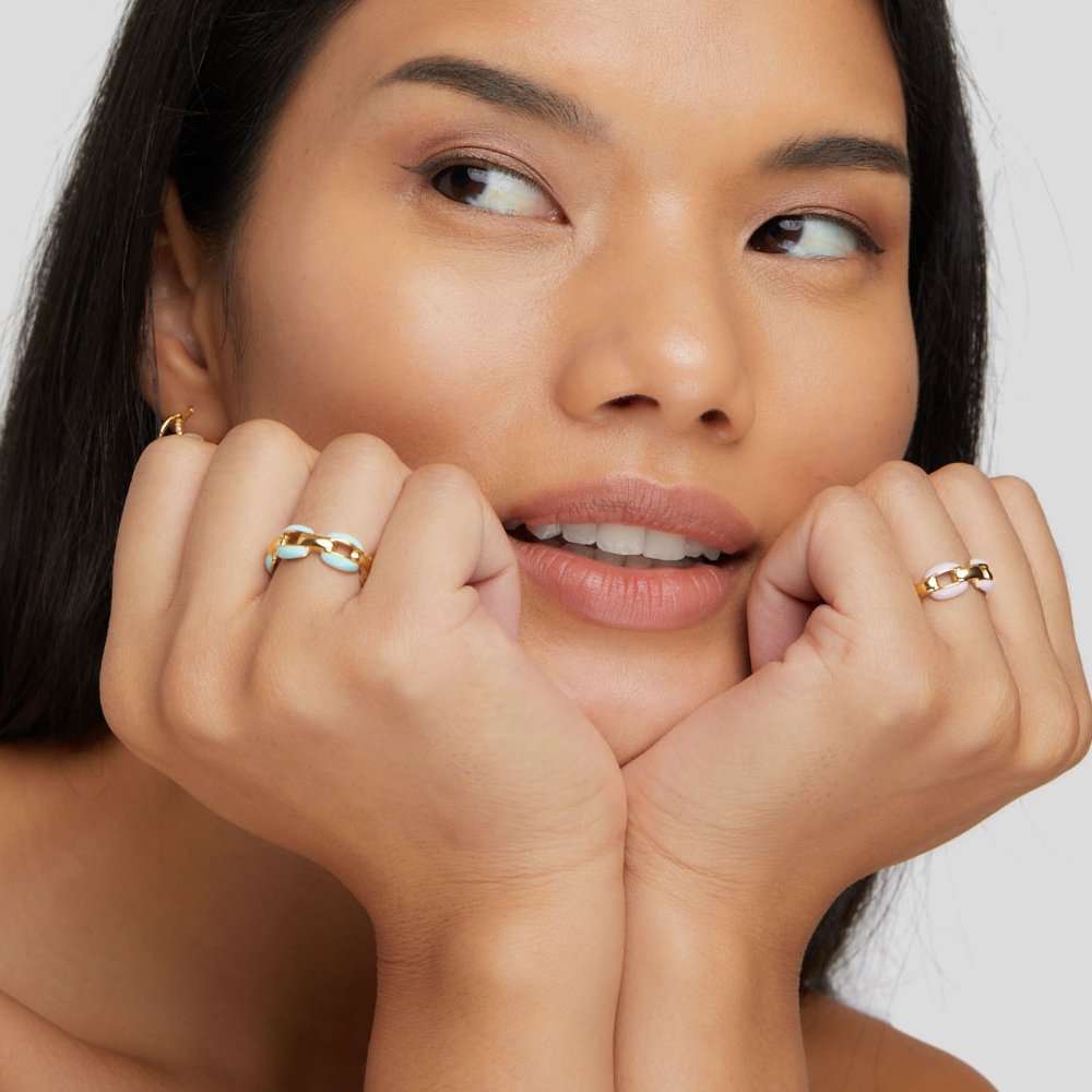 Elegante zilveren ketenring met verfijnd detail