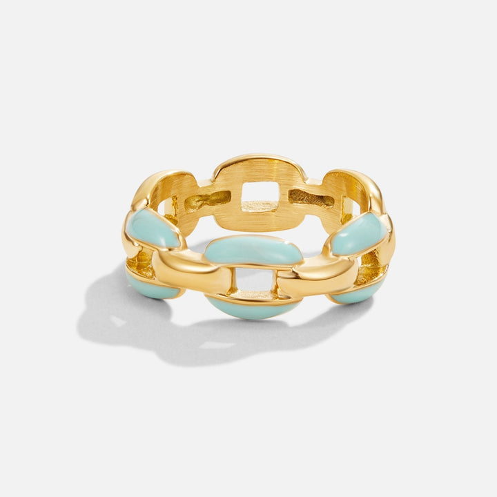 Elegante zilveren ketenring met verfijnd detail