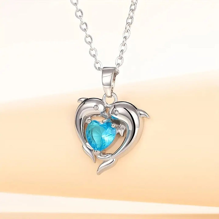 Zachte golven wit gouden ketting met hartje