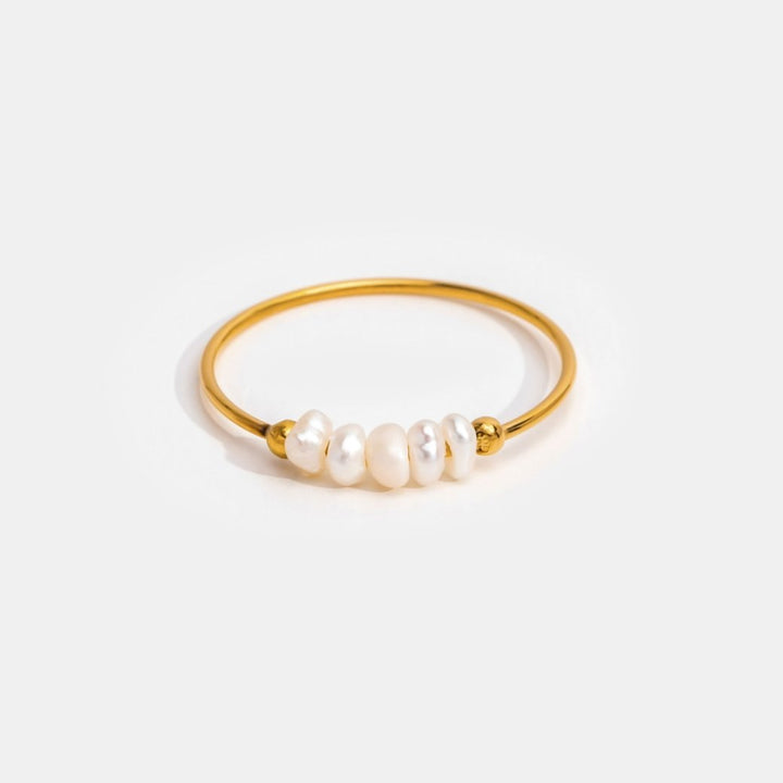 Elegante zoetwaterparelring in zilver