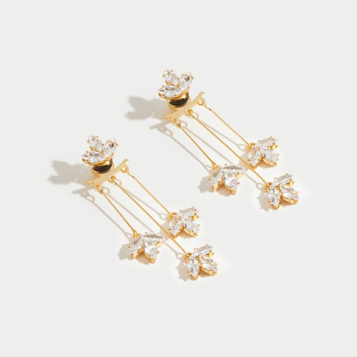 Kristallen Lotus Waterval Oorbellen