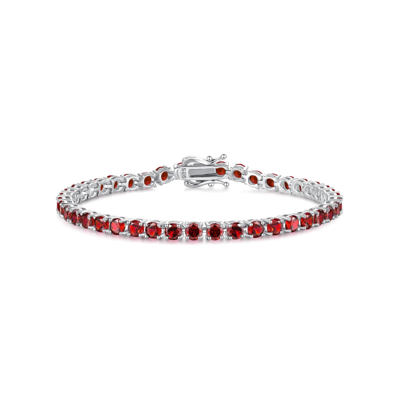 Elegante tennisarmband van wit goud met zirkonia steentjes