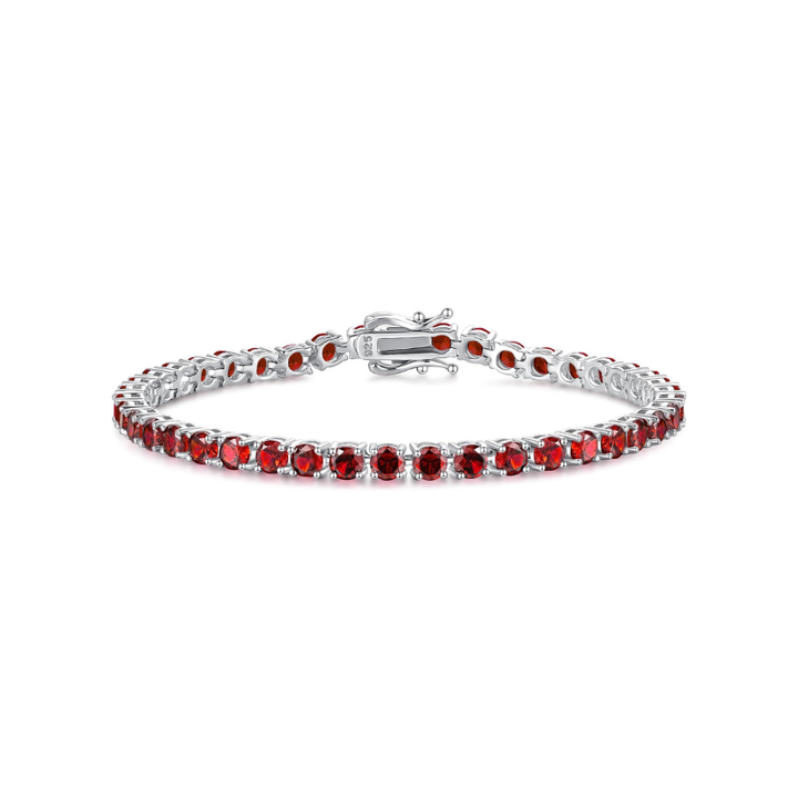 Elegante tennisarmband van wit goud met zirkonia steentjes