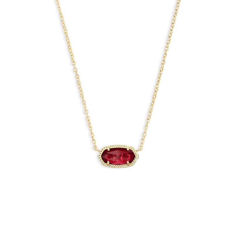 Elegante gouden ketting met ovale robijn