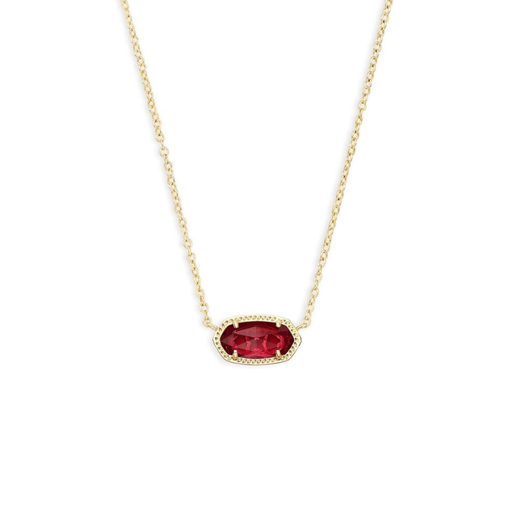Elegante gouden ketting met ovale robijn