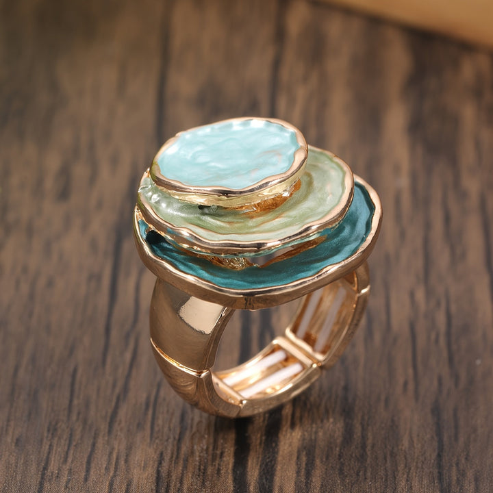 Elegante drie-laags ring in emaille
