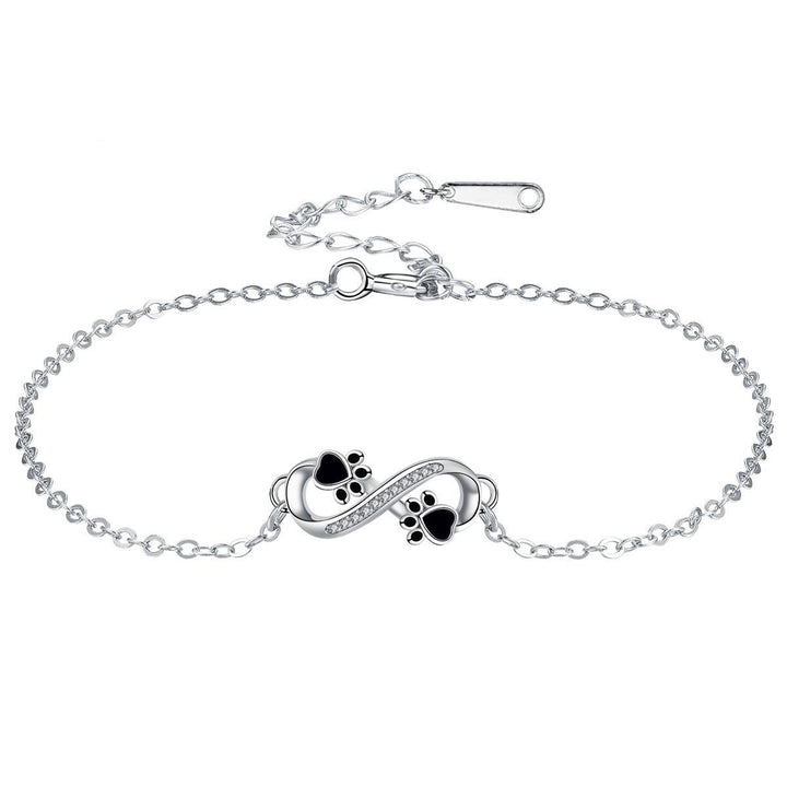 Oneindig Symbool Hanger Huisdier Poot Armband met Zirconia