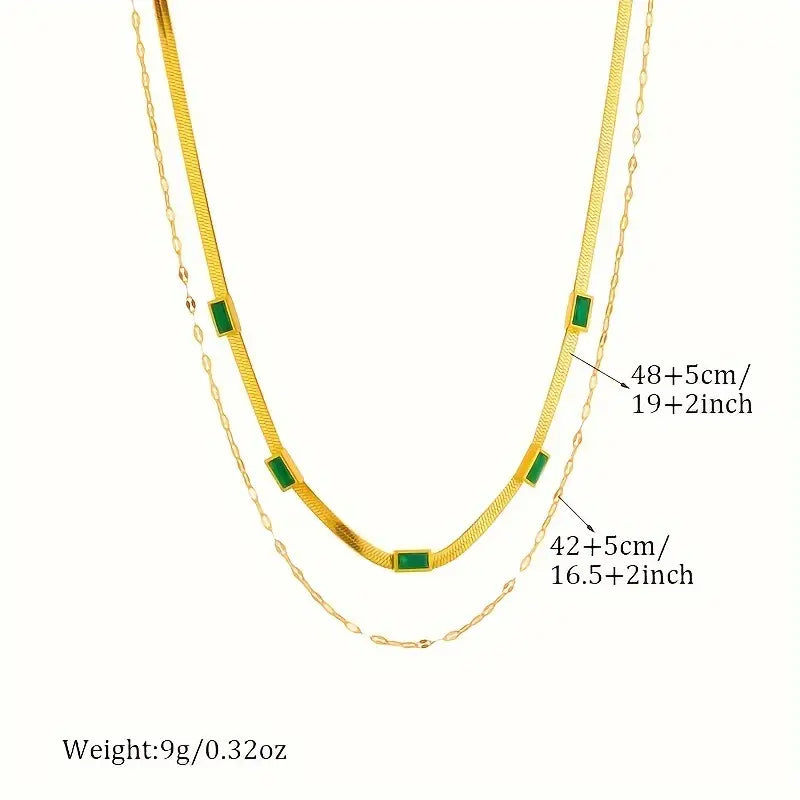 Dubbele lagen gouden ketting met elegant ontwerp