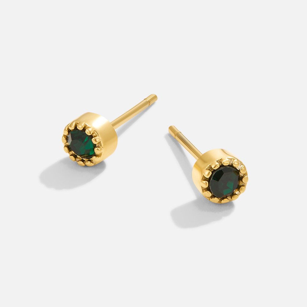 Elegante oorringen met smaragdgroen zirkonia