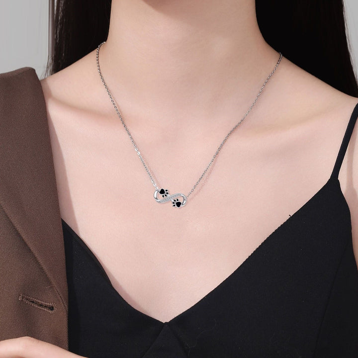 Oneindige Pootafdruk Ketting met Zirkonia
