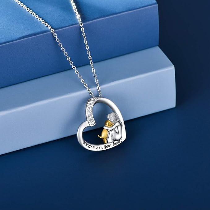 Sterling Zilveren Ketting – Hart & Hond Ontwerp met Zirkonia