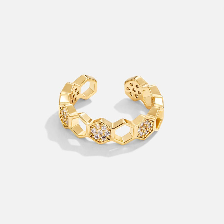 Verfijnde gouden ring met sprankelende kristallen