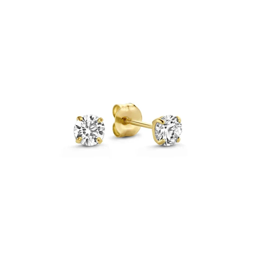 Elegante oorbellen van wit goud met maansteen