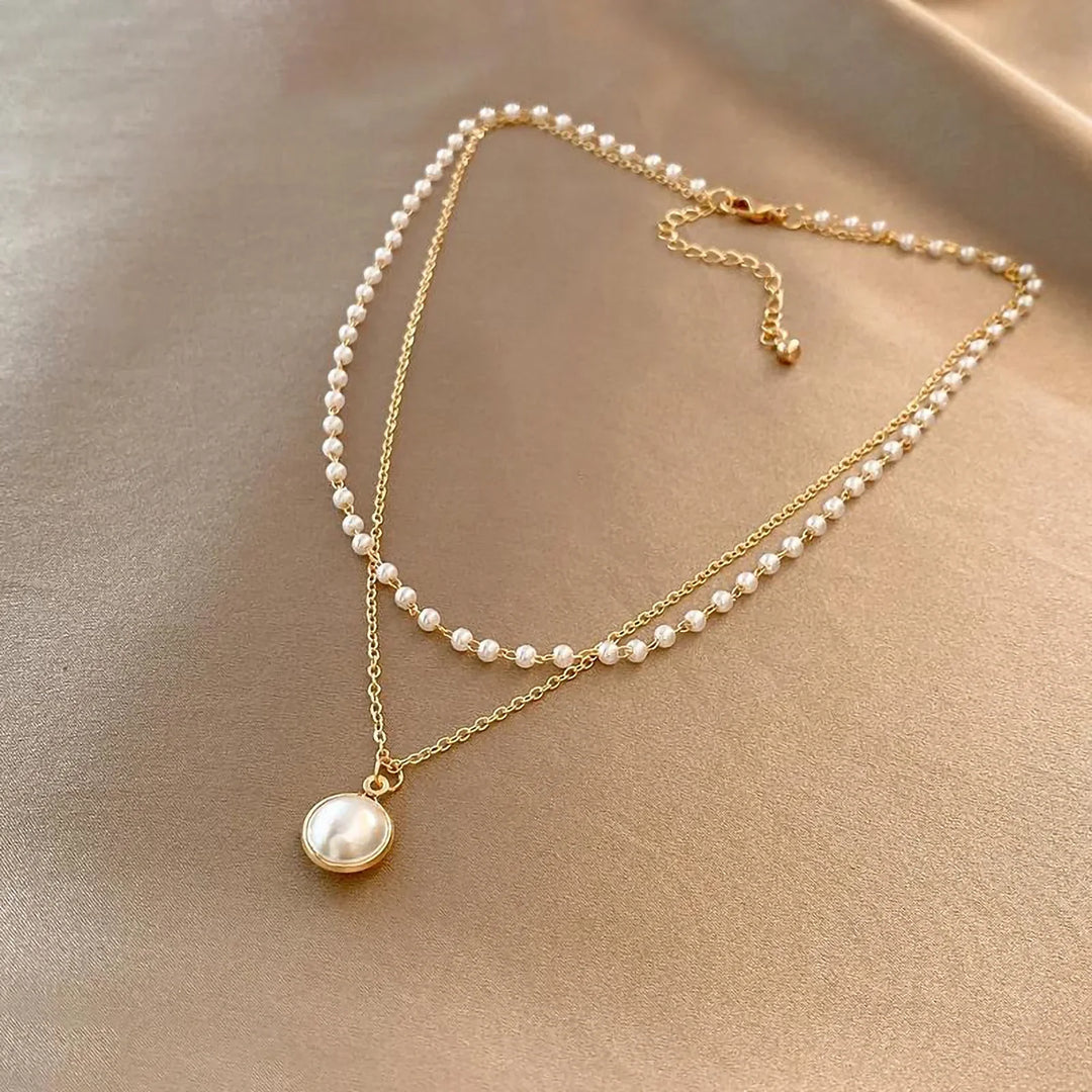 Elegante parelketting in goud