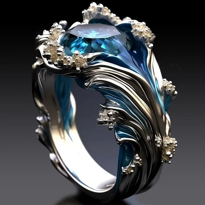 Zacht golvende zirkonia ring in roségoud