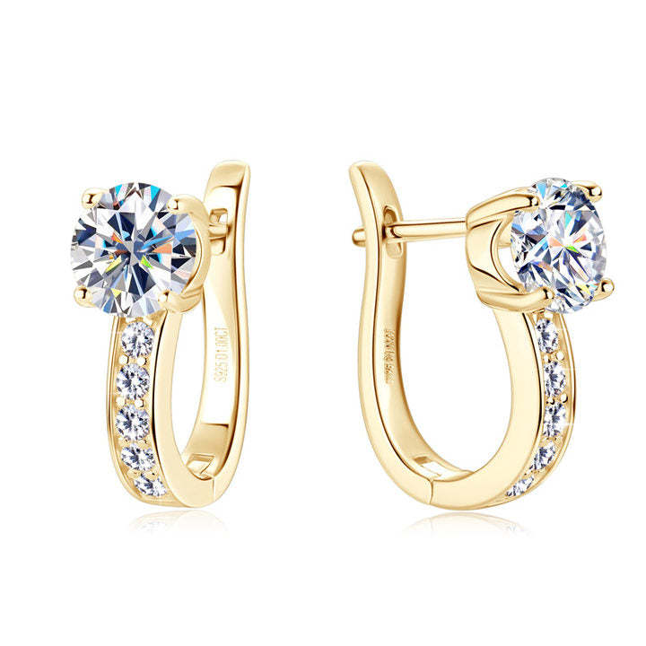 Gouden moissanite oorbellen