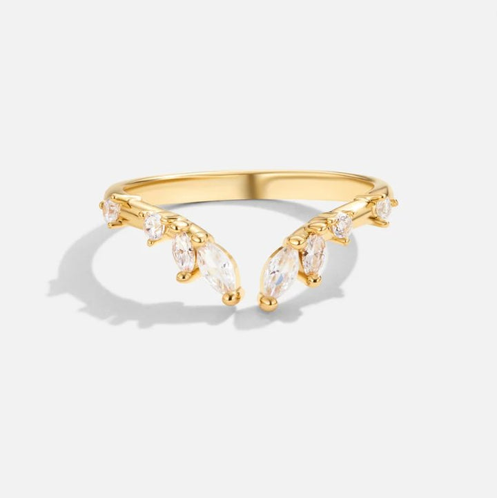 Verfijnde gouden ring met kristalaccent