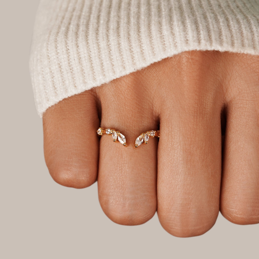 Verfijnde gouden ring met kristalaccent