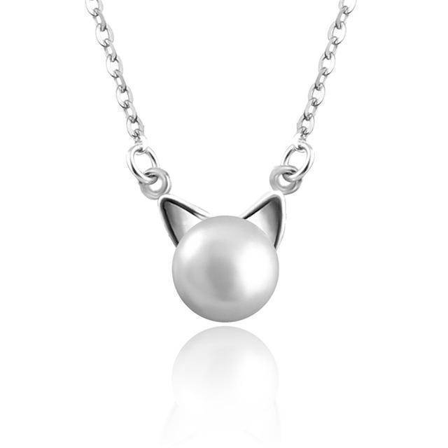 Mooie Parel Kat Ketting met Bonus Oorbellen + Ring
