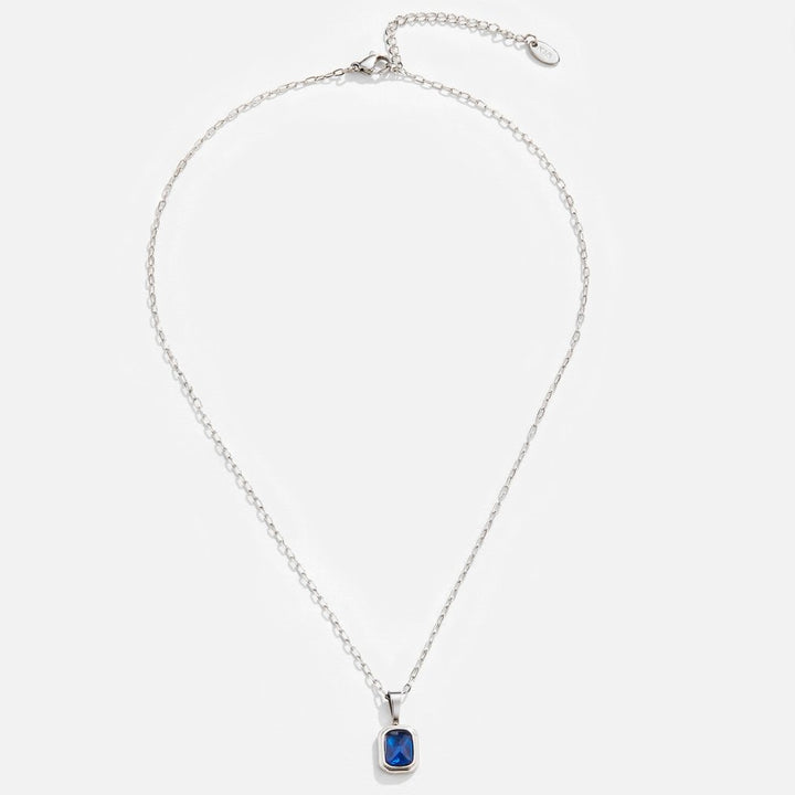 Zilveren ketting met oceaanblauwe hanger