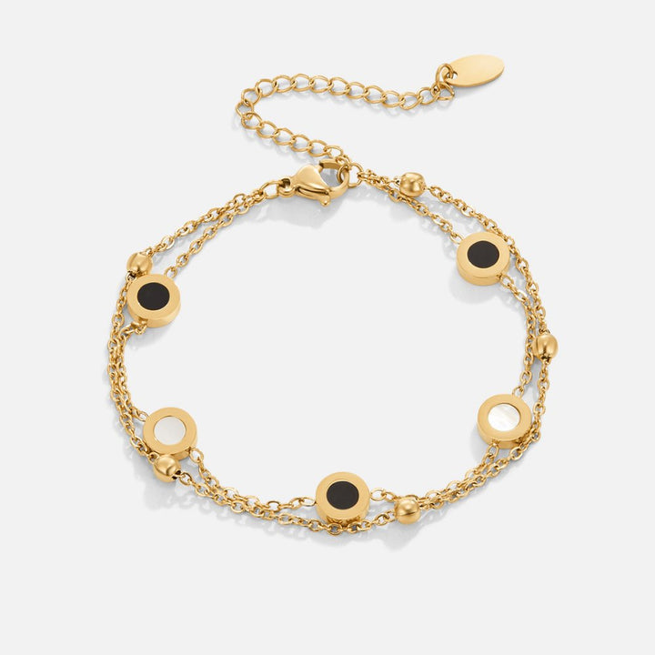 Elegante onyx en witte steen armband