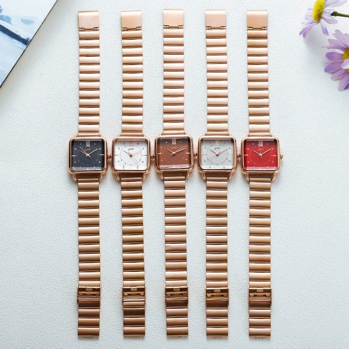 Elegante roségouden horloge