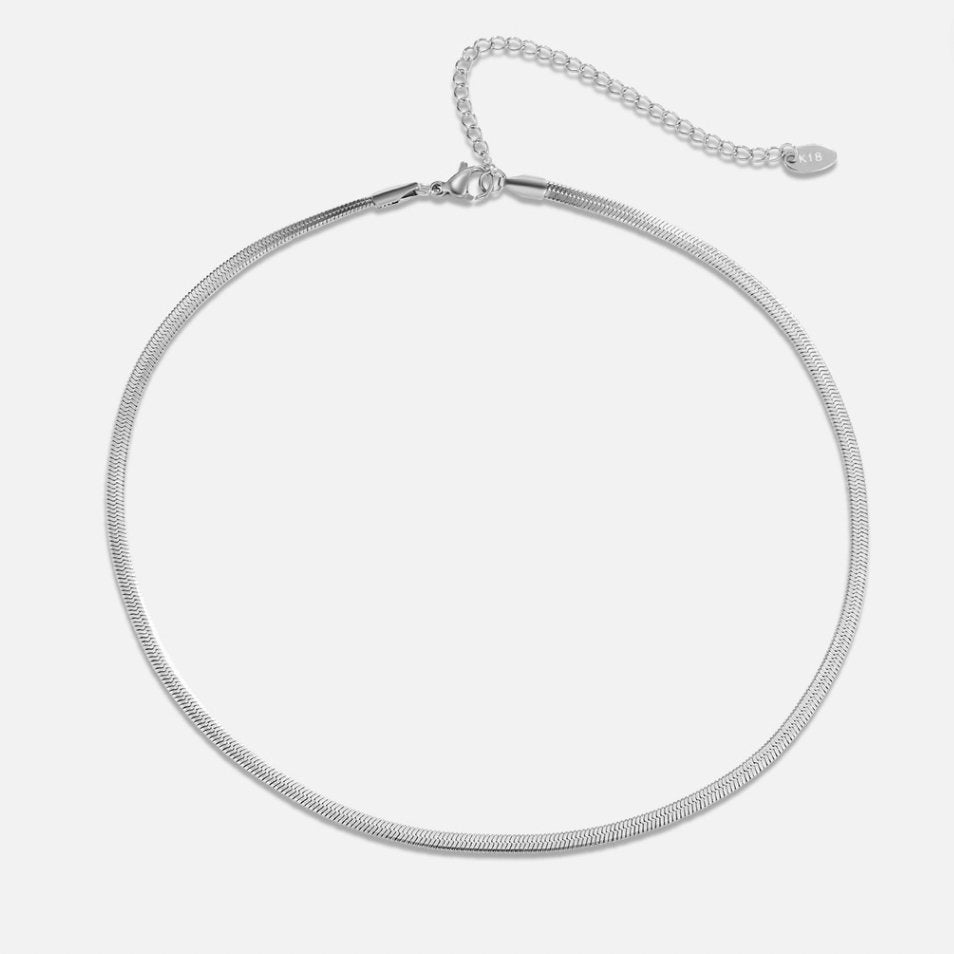 Elegante zilveren slangenketting met verfijnde glans