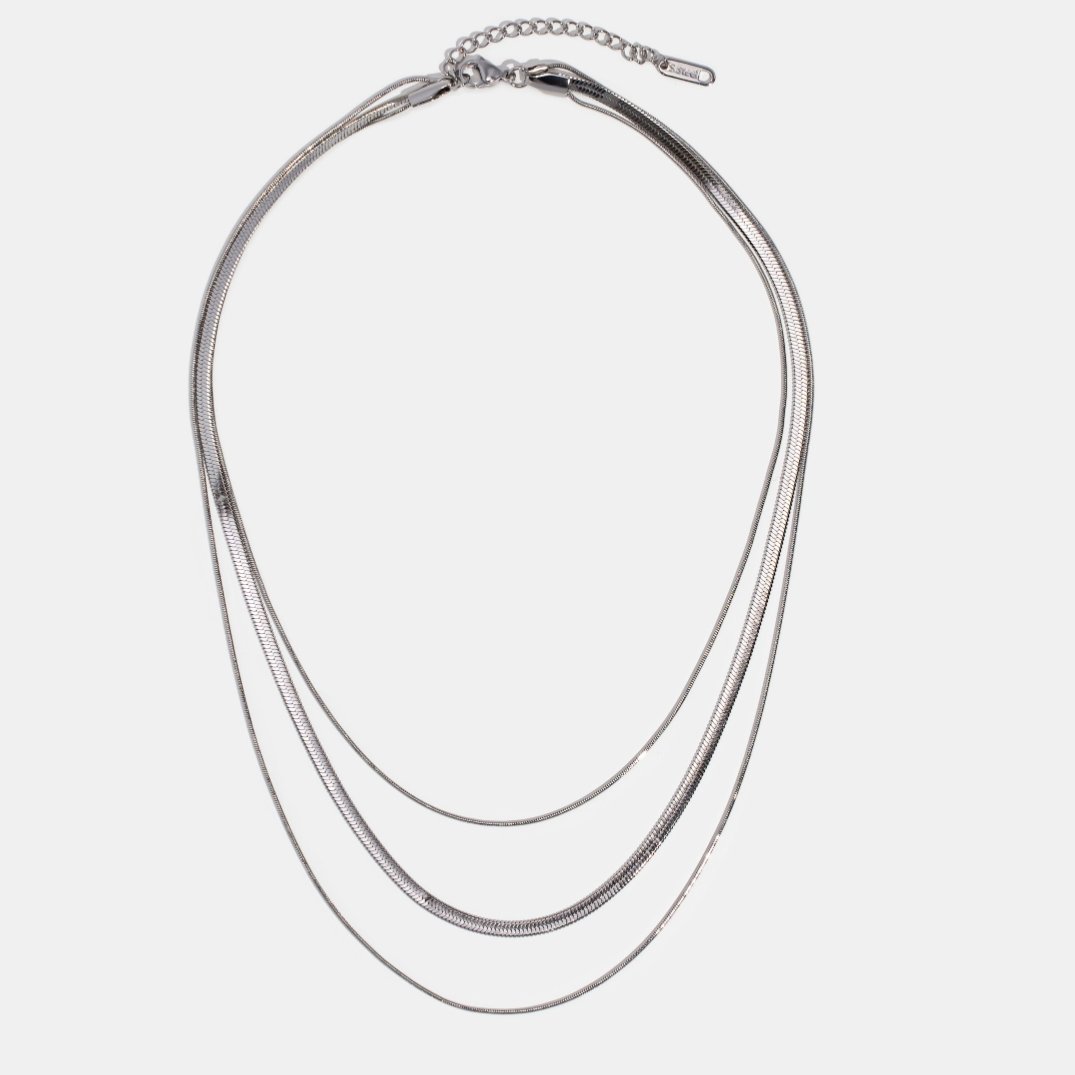 Elegante zilveren meerdere lagen ketting