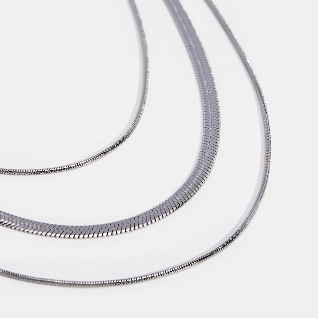 Elegante zilveren meerdere lagen ketting
