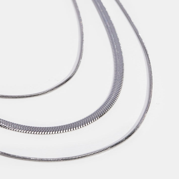 Elegante zilveren meerdere lagen ketting