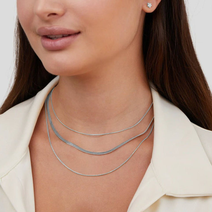 Elegante zilveren meerdere lagen ketting