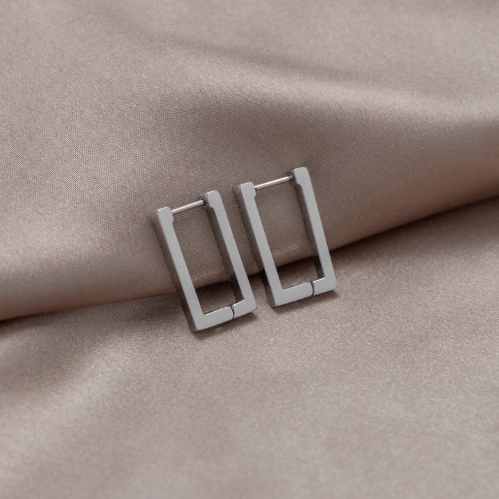 Elegante zilveren rechthoekige oorbellen