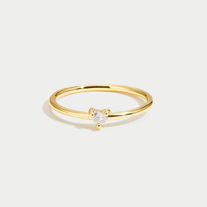 Verfijnde zirkonia ring met hartje