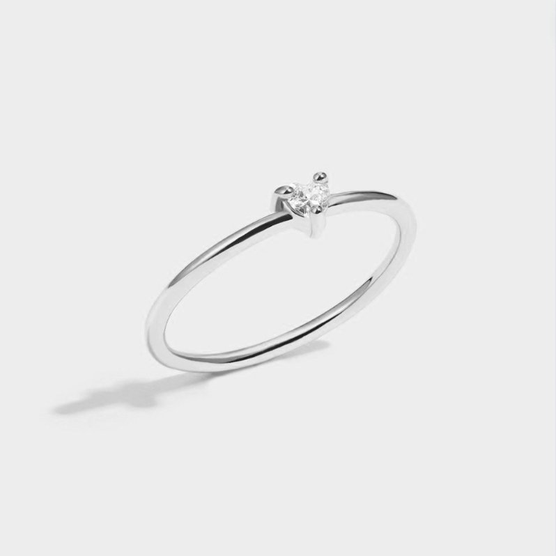 Fijne zirkonia ring met hartje