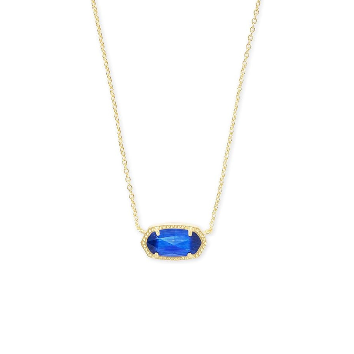 Elegante gouden ketting met ovale saffier