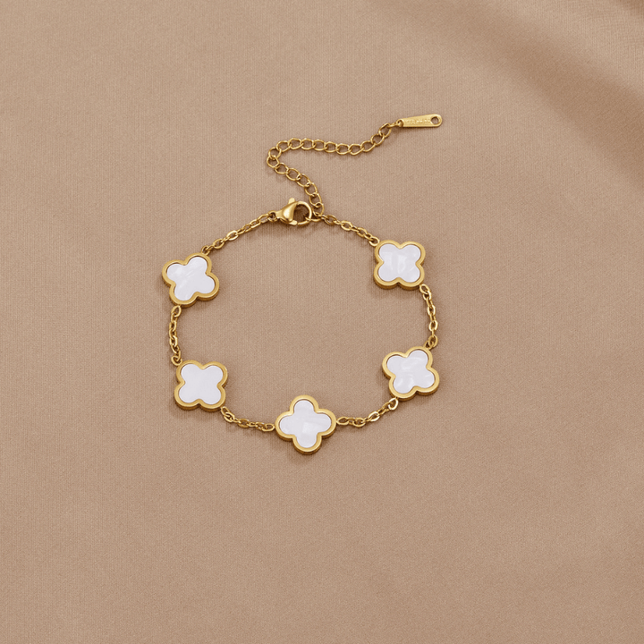 Witte Klaver Armband