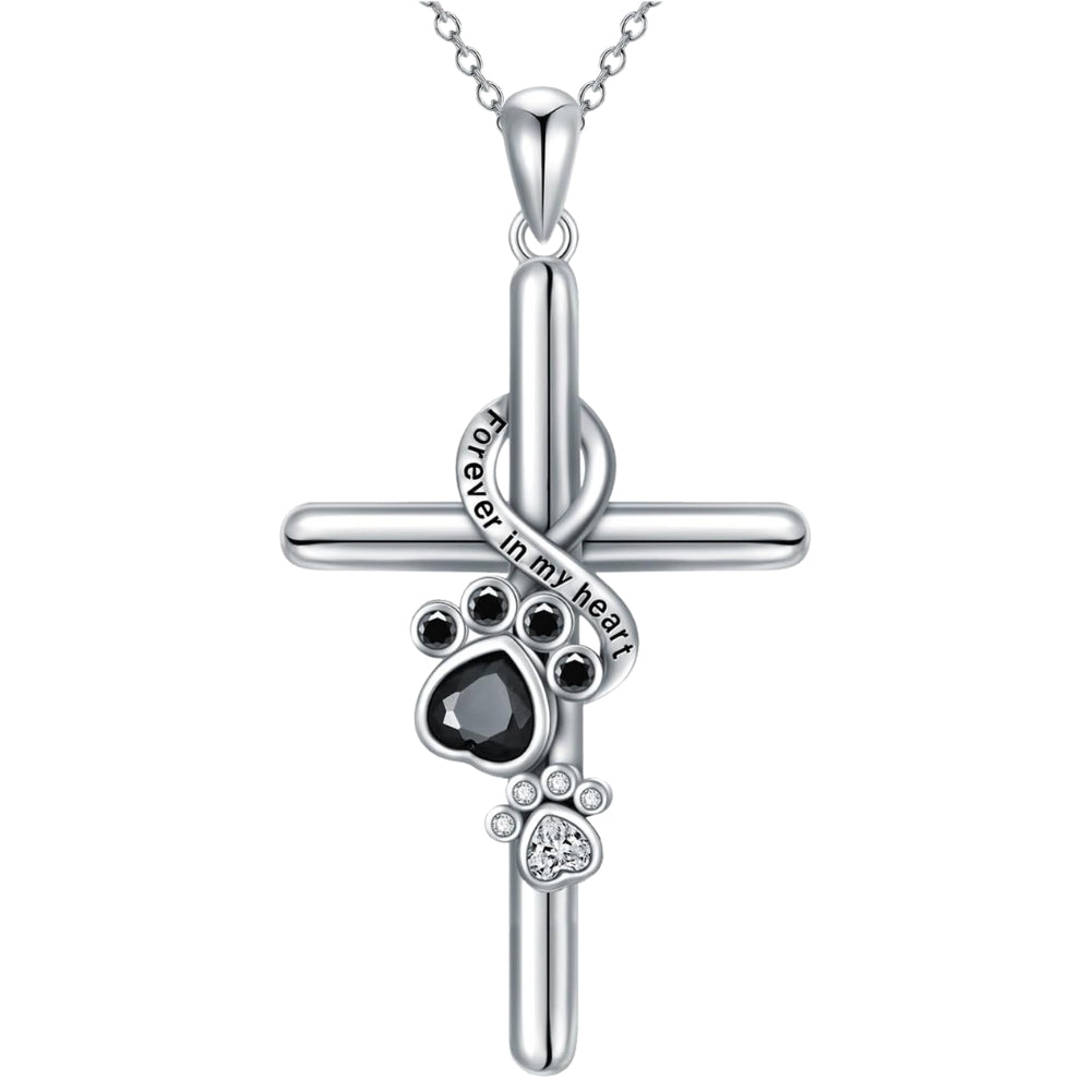 Sterling Zilveren Poot & Kruis Ketting